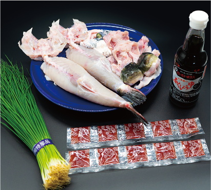 フグ専用のネギと醤油がセットになった贅沢セット
